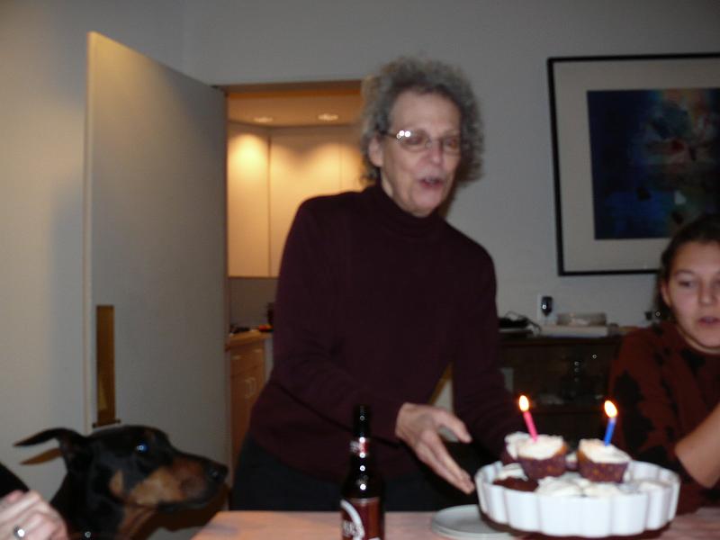 P1180285.JPG - Michele baked cupcakes for Mary and Win's birthdays