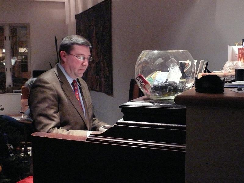 P1180079.JPG - Allen at the piano -- no, that's not a tip jar on the piano.