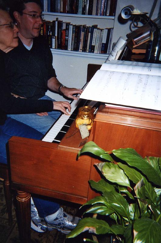 PierceXmas004.jpg - Michele & Allen sight reading each hand