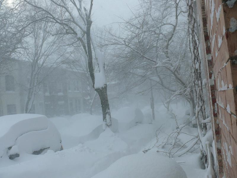 P1160186.JPG - Looking towards 22nd street at 2:30 PM when  visibility in the blowing snow improved to about 60 meters (~200 feet).